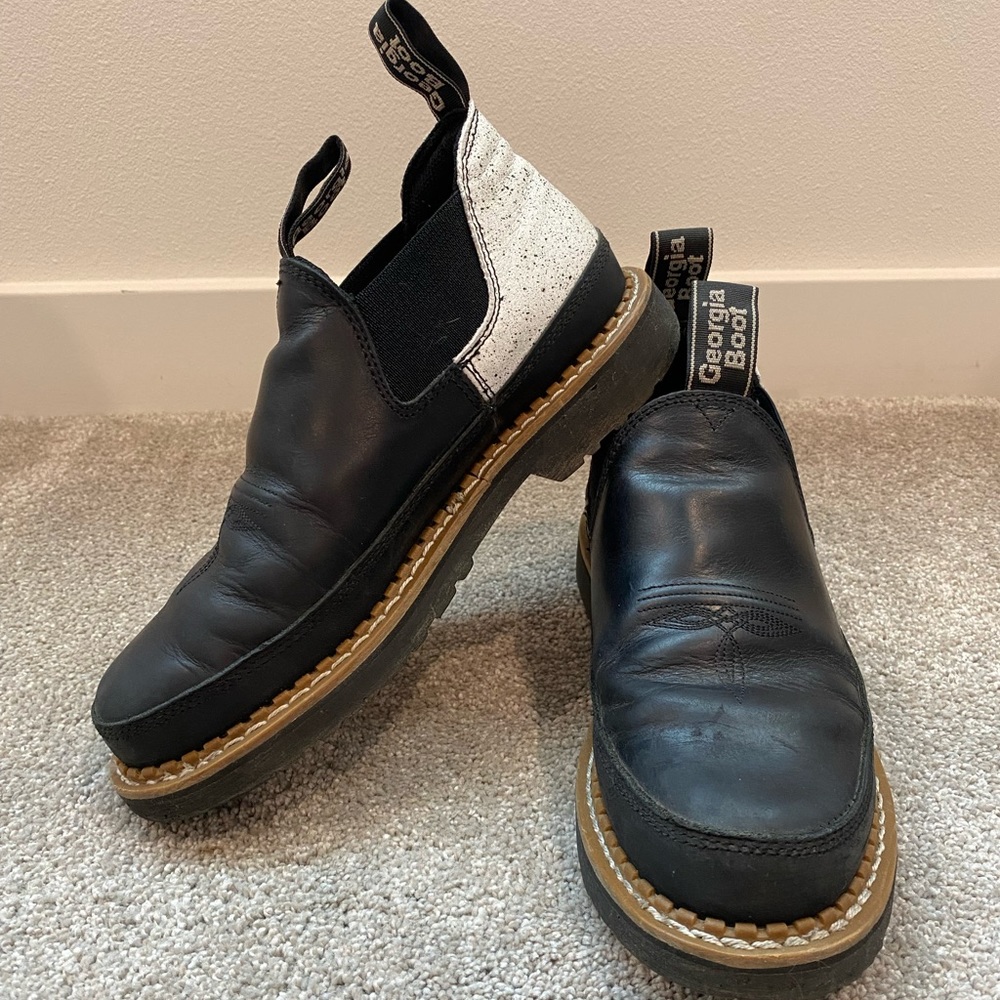 Georgia Romeos Womens Boots size 8.5 leather black and white
